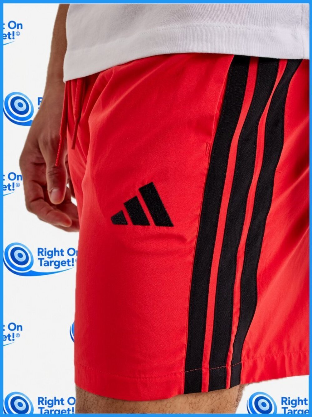 4XL - Adidas - Big Mens Workout Shorts - Chelsea - Red - Picture 4 of 6